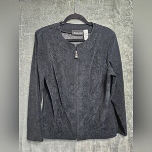Sag harbor sz 12 zip jacket blazer Brushed fabric